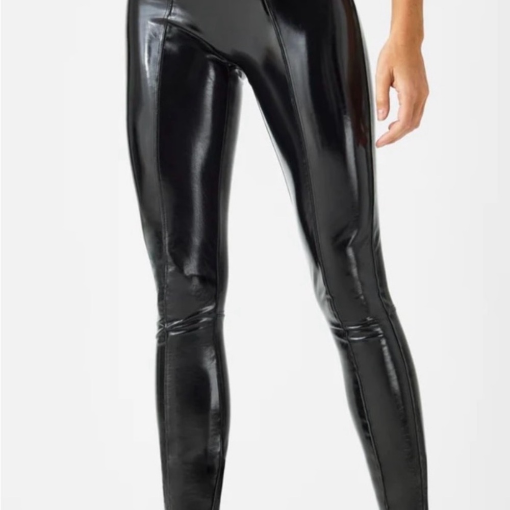 SPANX Black leather Leggings - Picture 1 of 14